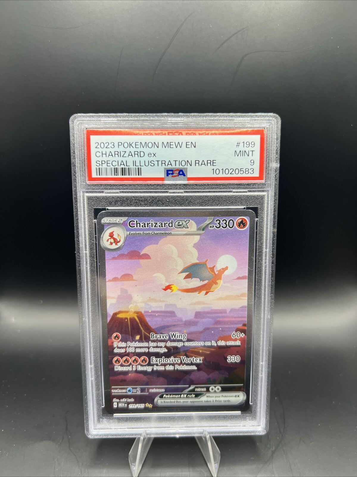 2023 POKEMON MEW EN-151 SPECIAL ILLUSTRATION RARE #199 CHARIZARD EX PSA 9 MINT