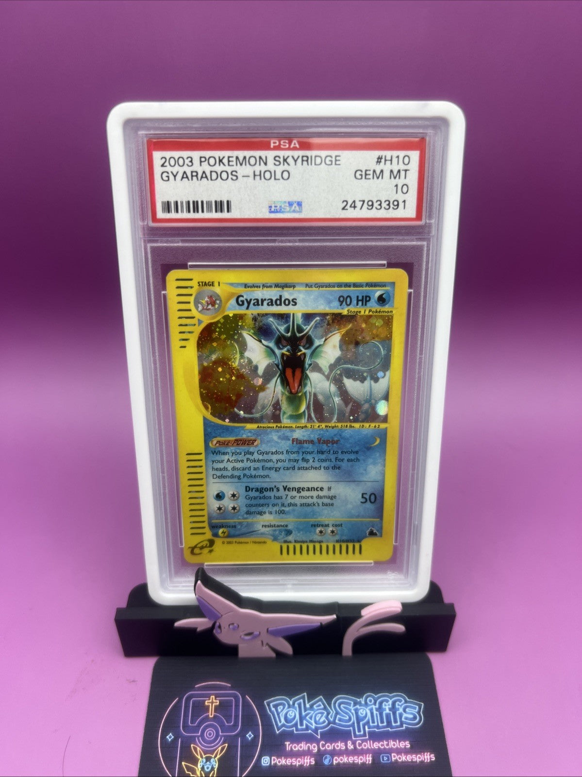 2003 Skyridge H10 Gyarados Holo Rare Pokemon TCG Card PSA 10 Gem Mint Swirl 🌀