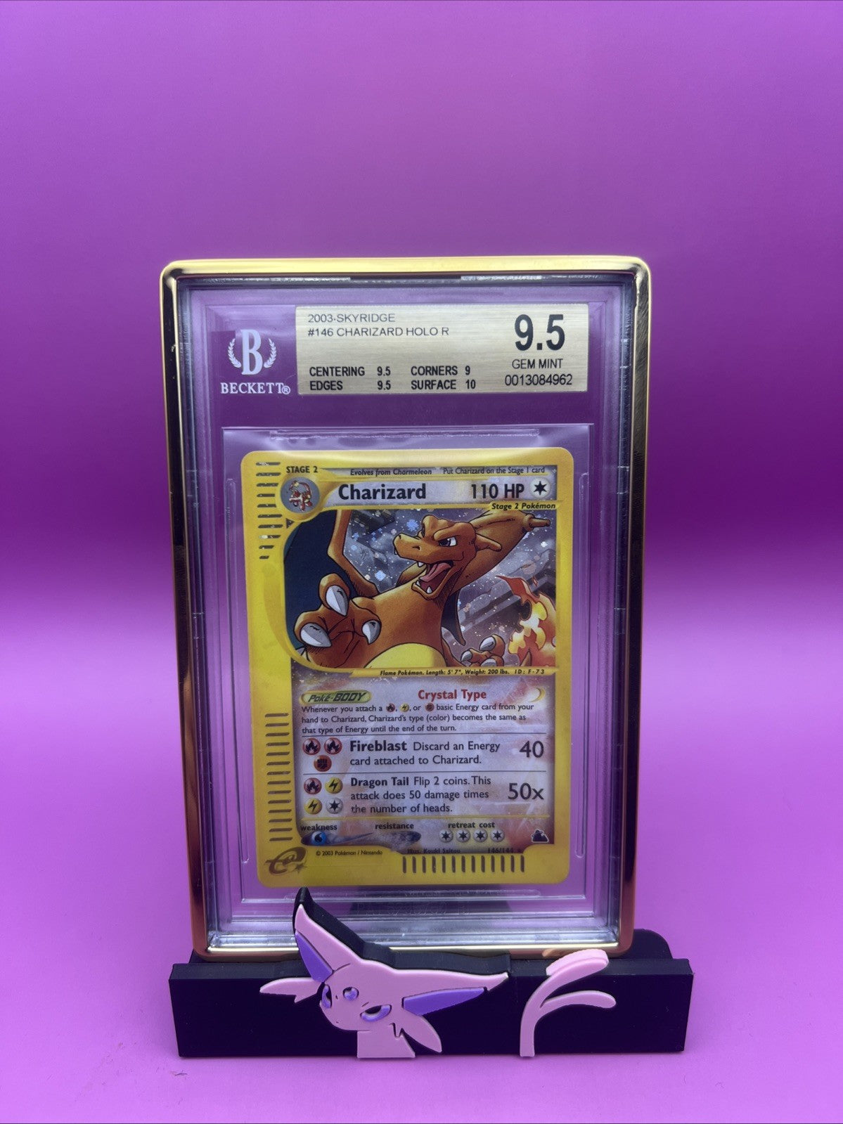 Pokemon Charizard Skyridge Crystal Holo Rare #146 Beckett 9.5