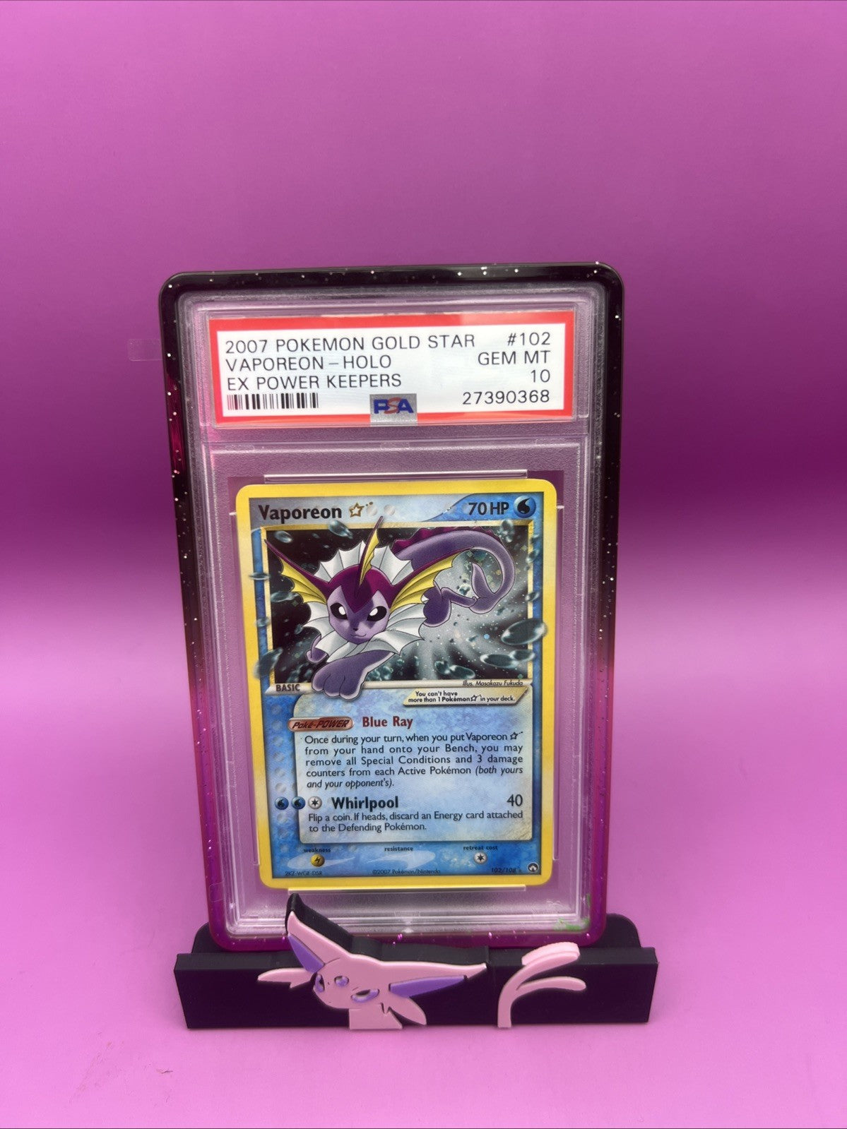 2007 POKEMON EX POWER KEEPERS 102 VAPOREON-HOLO GOLD STAR **PSA 10**