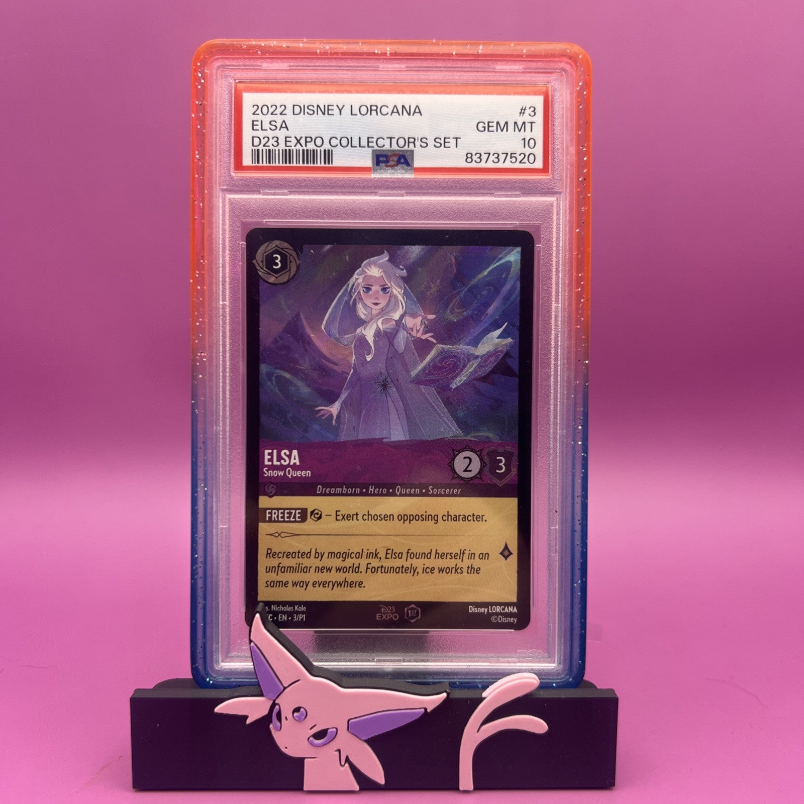 Disney Lorcana Elsa - Snow Queen #3 D23 Expo PSA 10 PokeSpiffs Disney Lorcana Elsa - Snow Queen #3 D23 Expo PSA 10 PokeSpiffs